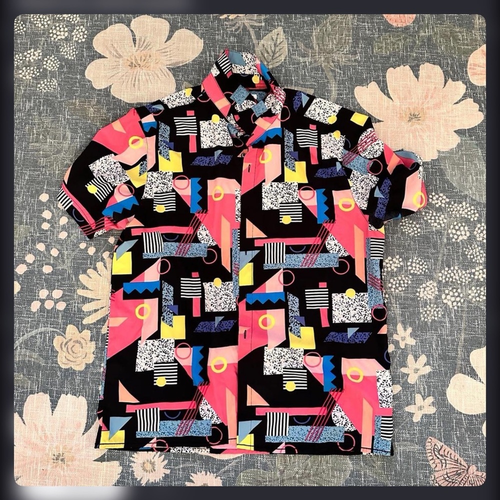 Colorful Geometric Pattern Men's Shirt